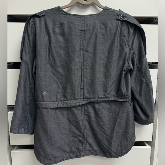 LULULEMON Tranquility Jacket Denim Colored Adjustable Length Cropped Sz 4 - Picture 5 of 6